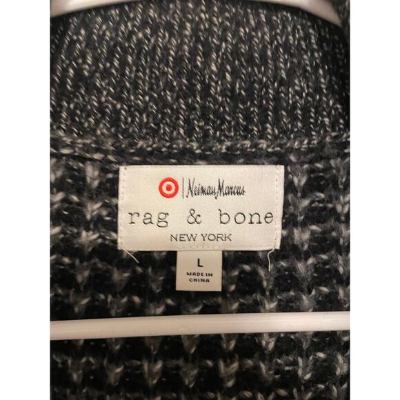 Rag & Bone Neiman Marcas black gray wool Cardigan sweater pockets button Large - Picture 7 of 8